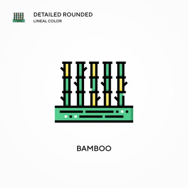 Bambu vektör simgesi. Modern vektör illüstrasyon kavramları. Düzenlemesi ve kişiselleştirmesi kolay.