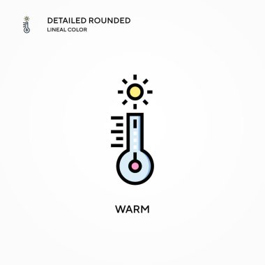 Sıcak vektör ikonu. Modern vektör illüstrasyon kavramları. Düzenlemesi ve kişiselleştirmesi kolay.
