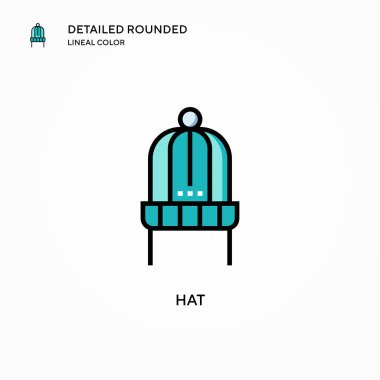 Şapka vektör simgesi. Modern vektör illüstrasyon kavramları. Düzenlemesi ve kişiselleştirmesi kolay.