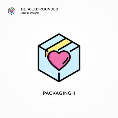 Ambalaj-1 vektör simgesi. Modern vektör illüstrasyon kavramları. Düzenlemesi ve kişiselleştirmesi kolay.