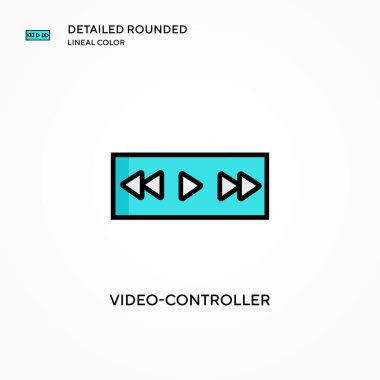 Video denetleyici vektör simgesi. Modern vektör illüstrasyon kavramları. Düzenlemesi ve kişiselleştirmesi kolay.