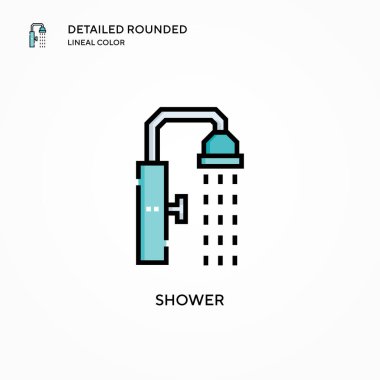 Duş vektör simgesi. Modern vektör illüstrasyon kavramları. Düzenlemesi ve kişiselleştirmesi kolay.