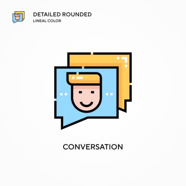 Konuşma vektör simgesi. Modern vektör illüstrasyon kavramları. Düzenlemesi ve kişiselleştirmesi kolay.