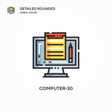 Bilgisayar-30 vektör simgesi. Modern vektör illüstrasyon kavramları. Düzenlemesi ve kişiselleştirmesi kolay.