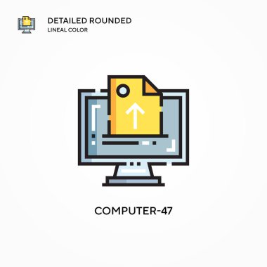 Bilgisayar-47 vektör simgesi. Modern vektör illüstrasyon kavramları. Düzenlemesi ve kişiselleştirmesi kolay.