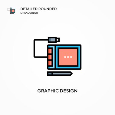 Grafik tasarım vektör simgesi. Modern vektör illüstrasyon kavramları. Düzenlemesi ve kişiselleştirmesi kolay.