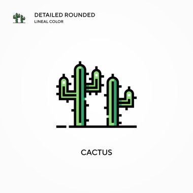 Kaktüs vektör simgesi. Modern vektör illüstrasyon kavramları. Düzenlemesi ve kişiselleştirmesi kolay.