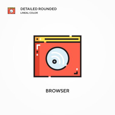 Tarayıcı vektör simgesi. Modern vektör illüstrasyon kavramları. Düzenlemesi ve kişiselleştirmesi kolay.