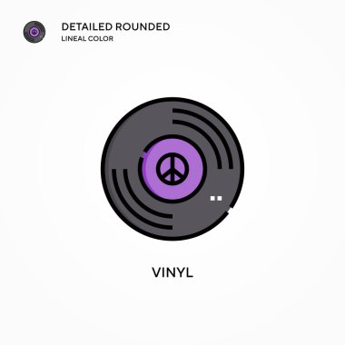Vinil vektör simgesi. Modern vektör illüstrasyon kavramları. Düzenlemesi ve kişiselleştirmesi kolay.