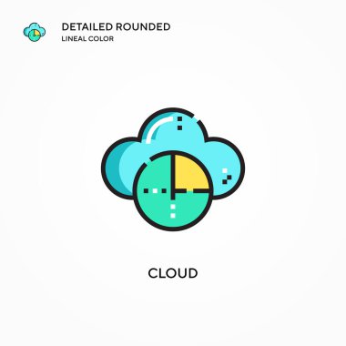 Bulut vektör simgesi. Modern vektör illüstrasyon kavramları. Düzenlemesi ve kişiselleştirmesi kolay.