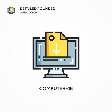 Bilgisayar-48 vektör simgesi. Modern vektör illüstrasyon kavramları. Düzenlemesi ve kişiselleştirmesi kolay.