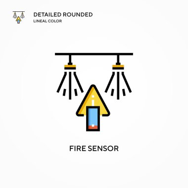Sensör ikonunu ateşle. Modern vektör illüstrasyon kavramları. Düzenlemesi ve kişiselleştirmesi kolay.