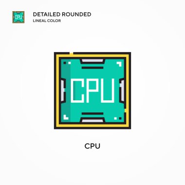 İşlemci vektör simgesi. Modern vektör illüstrasyon kavramları. Düzenlemesi ve kişiselleştirmesi kolay.