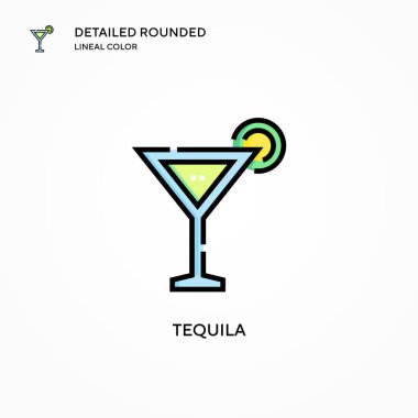 Tekila vektör ikonu. Modern vektör illüstrasyon kavramları. Düzenlemesi ve kişiselleştirmesi kolay.