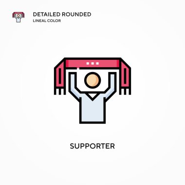 Destekleyici vektör simgesi. Modern vektör illüstrasyon kavramları. Düzenlemesi ve kişiselleştirmesi kolay.