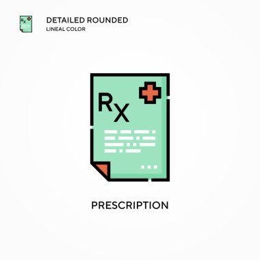 Reçete vektör simgesi. Modern vektör illüstrasyon kavramları. Düzenlemesi ve kişiselleştirmesi kolay.