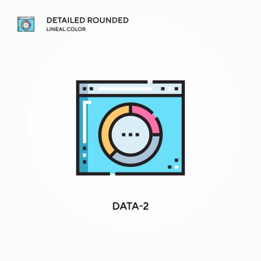 Veri-2 vektör simgesi. Modern vektör illüstrasyon kavramları. Düzenlemesi ve kişiselleştirmesi kolay.