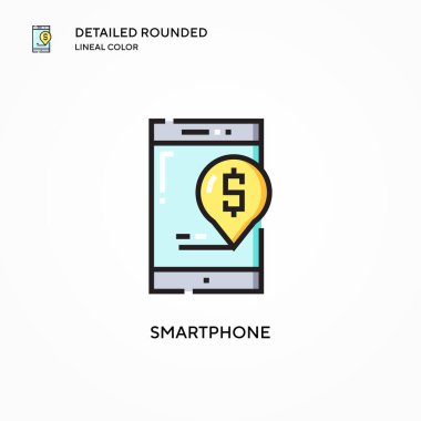 Akıllı telefon vektör simgesi. Modern vektör illüstrasyon kavramları. Düzenlemesi ve kişiselleştirmesi kolay.