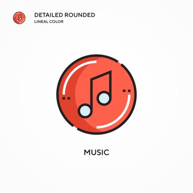 Müzik vektörü simgesi. Modern vektör illüstrasyon kavramları. Düzenlemesi ve kişiselleştirmesi kolay.