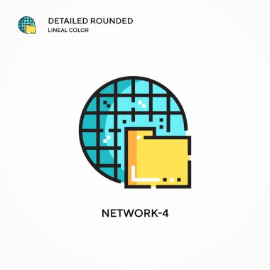 Ağ-4 vektör simgesi. Modern vektör illüstrasyon kavramları. Düzenlemesi ve kişiselleştirmesi kolay.