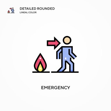 Acil durum vektör simgesi. Modern vektör illüstrasyon kavramları. Düzenlemesi ve kişiselleştirmesi kolay.
