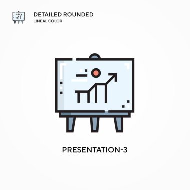 Sunum-3 vektör simgesi. Modern vektör illüstrasyon kavramları. Düzenlemesi ve kişiselleştirmesi kolay.