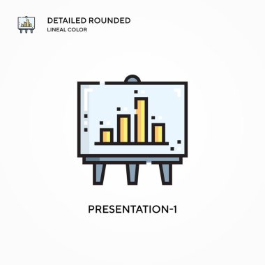 Sunum-1 vektör simgesi. Modern vektör illüstrasyon kavramları. Düzenlemesi ve kişiselleştirmesi kolay.