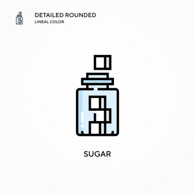 Şeker vektörü ikonu. Modern vektör illüstrasyon kavramları. Düzenlemesi ve kişiselleştirmesi kolay.