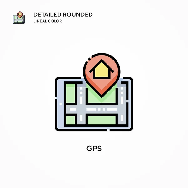 Icono Vectorial Gps Conceptos Modernos Ilustración Vectorial Fácil Editar Personalizar — Vector de stock