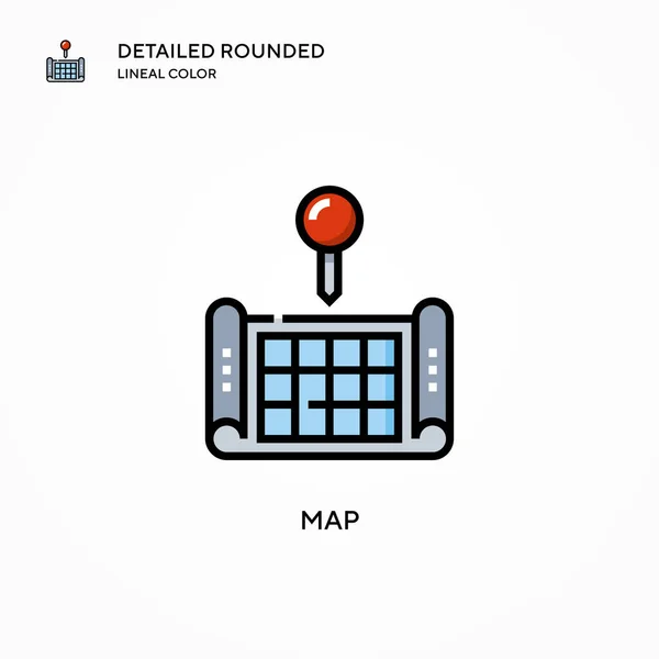 Ícone Vetorial Mapa Conceitos Modernos Ilustração Vetorial Fácil Editar Personalizar — Vetor de Stock