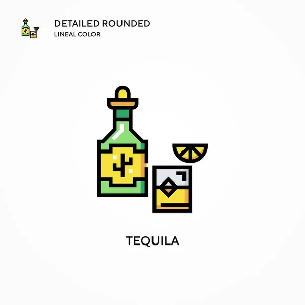 Ícone Vetorial Tequila Conceitos Modernos Ilustração Vetorial Fácil Editar Personalizar — Vetor de Stock