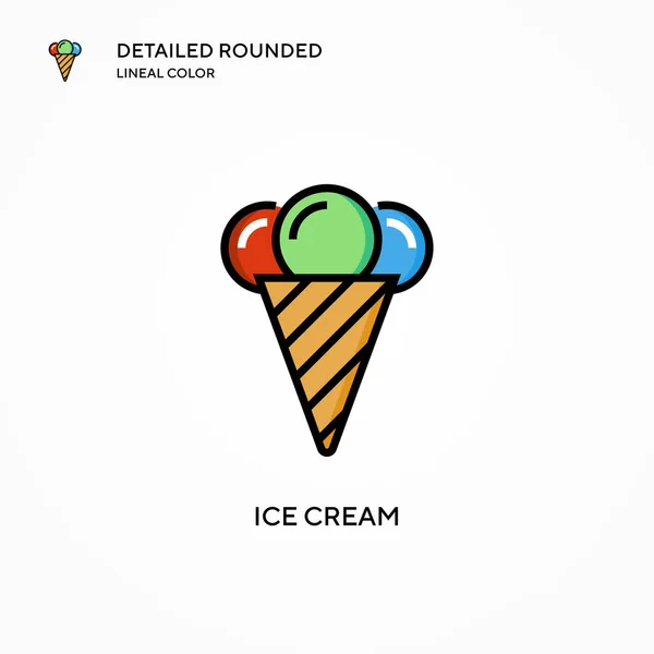 Ice Cream Vector Icon Modern Vector Illustration Concepts Easy Edit — Stock Vector