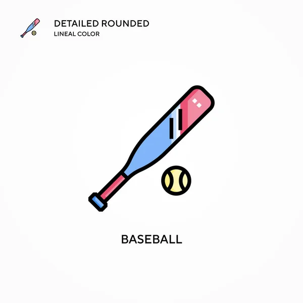 Ikona Wektora Baseballu Nowoczesne Koncepcje Ilustracji Wektorowej Łatwy Edycji Dostosowania — Wektor stockowy