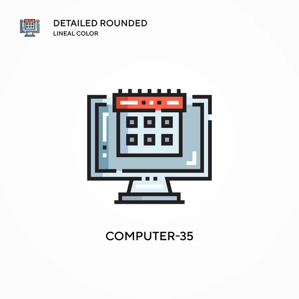 Icona Vettoriale Computer Concetti Moderni Illustrazione Vettoriale Facile Modificare Personalizzare — Vettoriale Stock