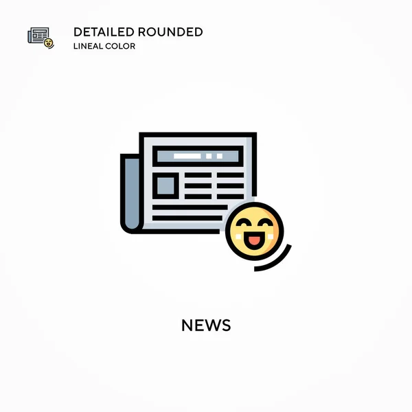 Noticias Icono Vector Conceptos Modernos Ilustración Vectorial Fácil Editar Personalizar — Vector de stock