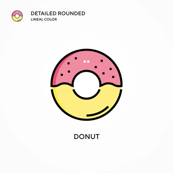 Ícone Vetorial Donut Conceitos Modernos Ilustração Vetorial Fácil Editar Personalizar — Vetor de Stock