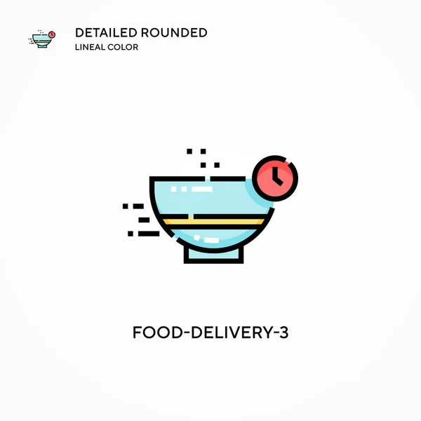 Ícone Vetorial Food Delivery Conceitos Modernos Ilustração Vetorial Fácil Editar — Vetor de Stock