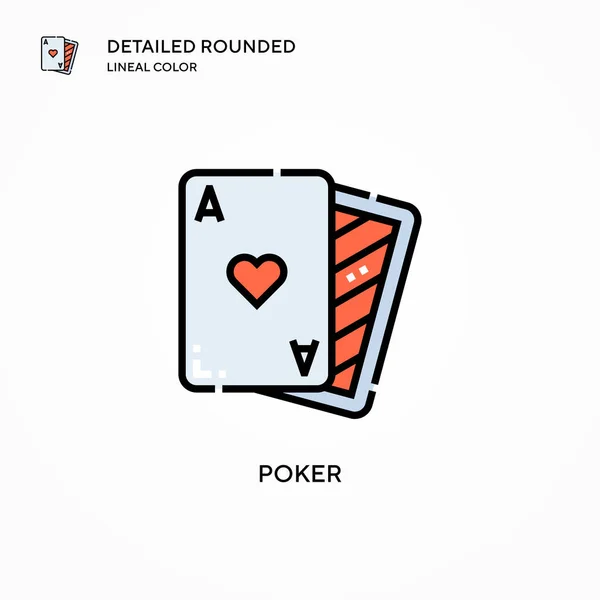 Векторний Значок Покеру Сучасні Векторні Ілюстрації Концепції Простий Редагуванні Налаштуванні — стоковий вектор