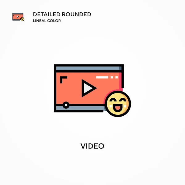 Ícone Vetor Vídeo Conceitos Modernos Ilustração Vetorial Fácil Editar Personalizar — Vetor de Stock