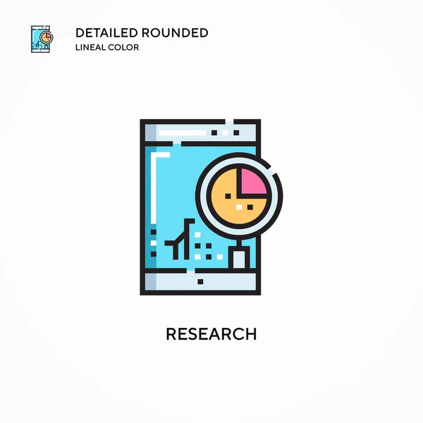 研究ベクトルアイコン 現代のベクトル図の概念 編集とカスタマイズが簡単 — ストックベクタ