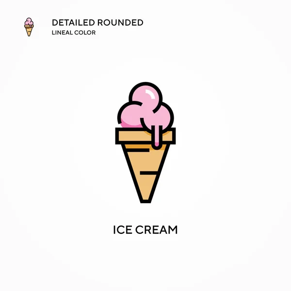 Icono Del Vector Helado Conceptos Modernos Ilustración Vectorial Fácil Editar — Archivo Imágenes Vectoriales