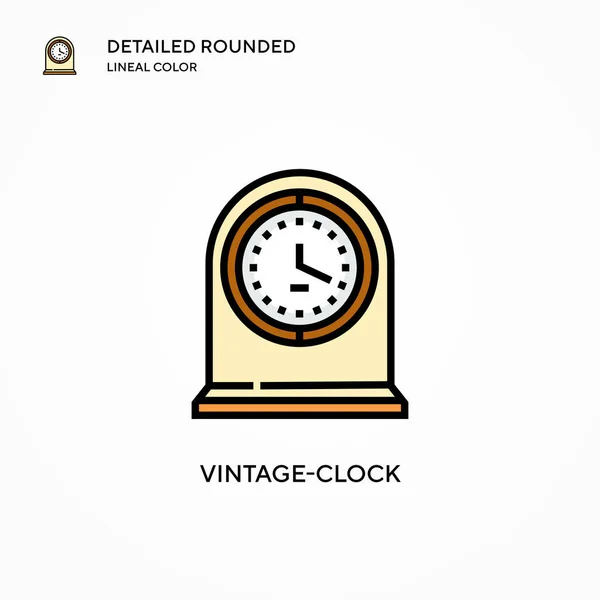 Vintage Clock Vector Icon Modern Vector Illustration Concepts Easy Edit — Stock Vector