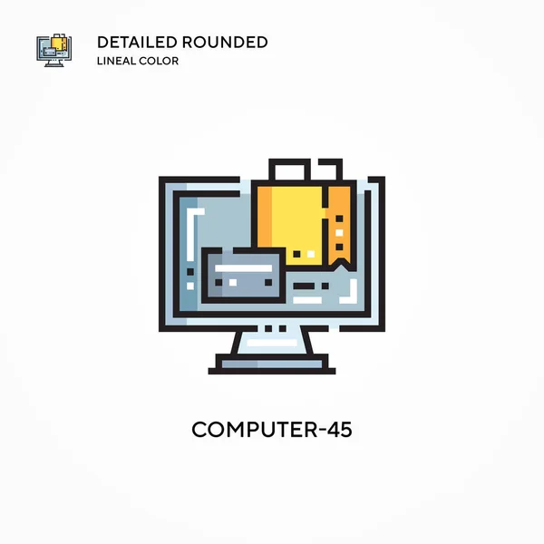 Icono Vectorial Computer Conceptos Modernos Ilustración Vectorial Fácil Editar Personalizar — Archivo Imágenes Vectoriales