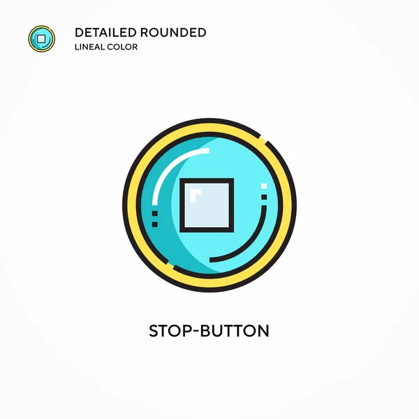 Icono Vectorial Stop Button Conceptos Modernos Ilustración Vectorial Fácil Editar — Vector de stock