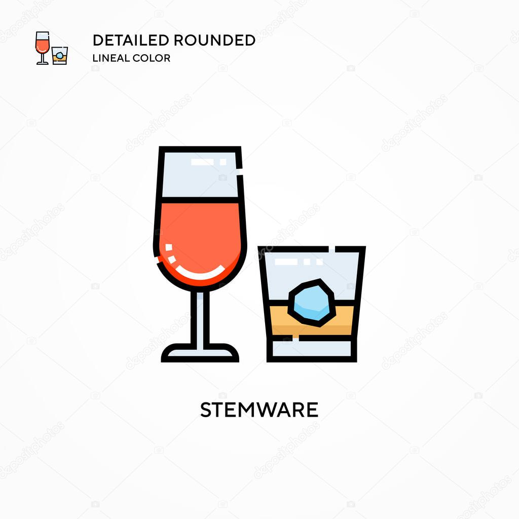 Stemware vector icon. Modern vector illustration concepts. Easy to edit and customize.