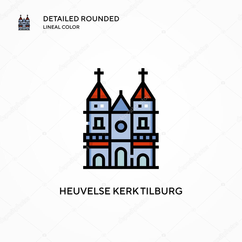 Heuvelse kerk tilburg vector icon. Modern vector illustration concepts. Easy to edit and customize.