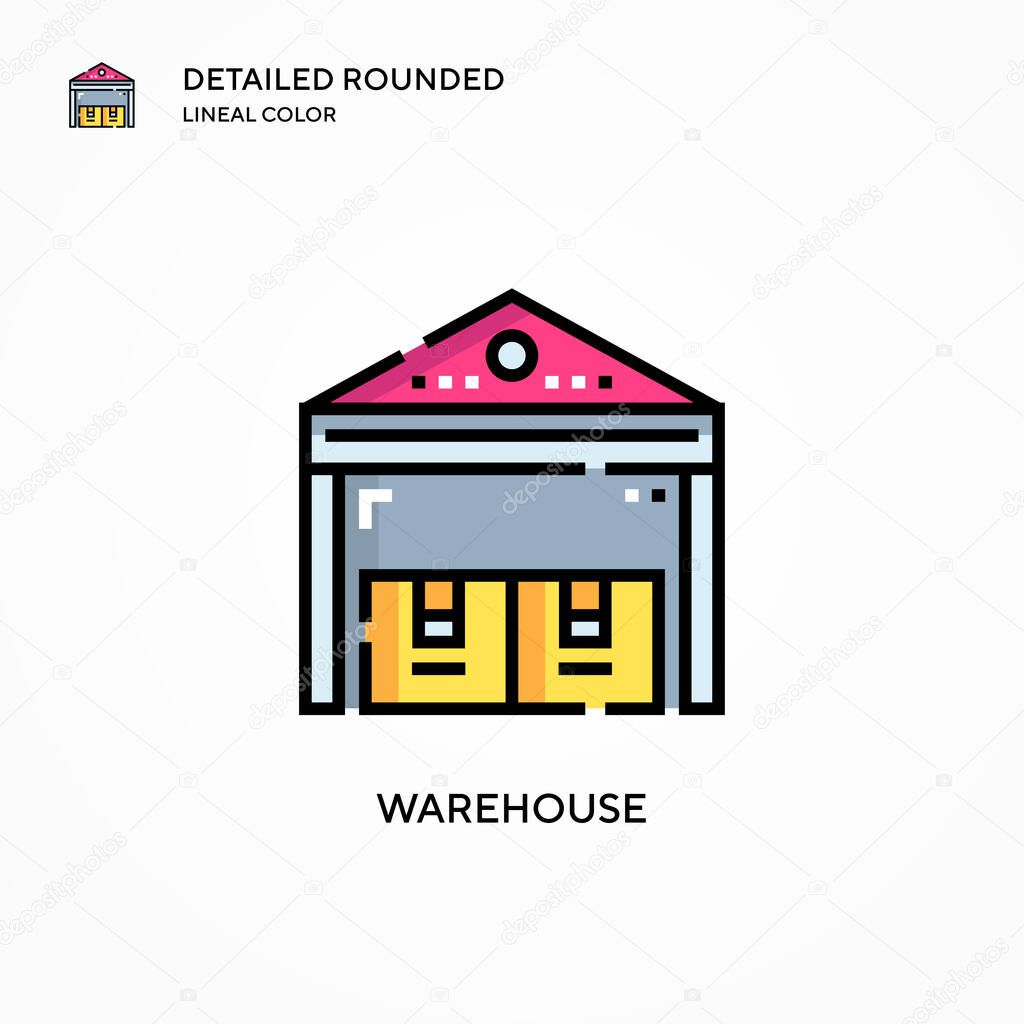 Warehouse vector icon. Modern vector illustration concepts. Easy to edit and customize.