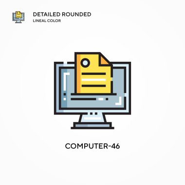 Bilgisayar-46 vektör simgesi. Modern vektör illüstrasyon kavramları. Düzenlemesi ve kişiselleştirmesi kolay.