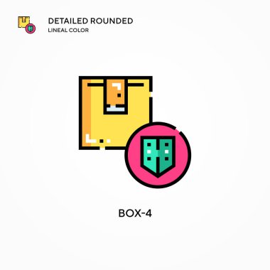 Kutu-4 vektör simgesi. Modern vektör illüstrasyon kavramları. Düzenlemesi ve kişiselleştirmesi kolay.