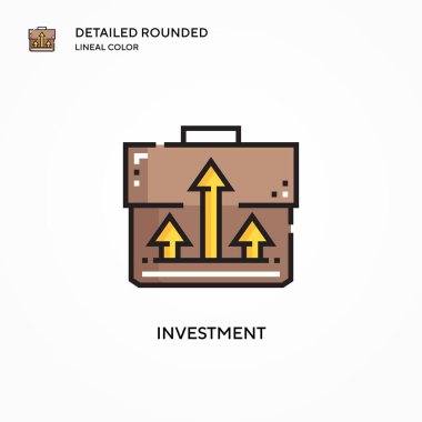 Yatırım vektör simgesi. Modern vektör illüstrasyon kavramları. Düzenlemesi ve kişiselleştirmesi kolay.